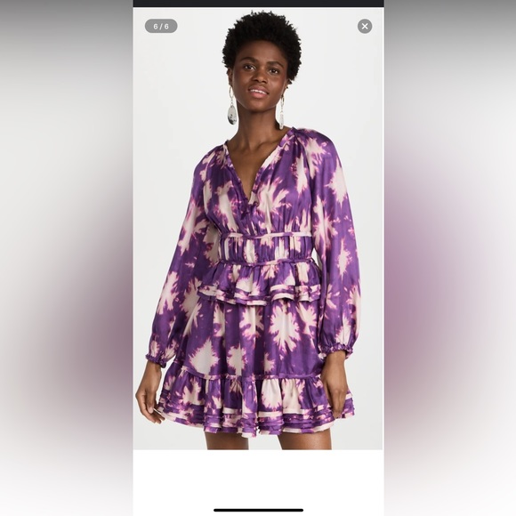 Ulla Johnson Emery Dress in Cassis Blur in Size 6 - Picture 6 of 7